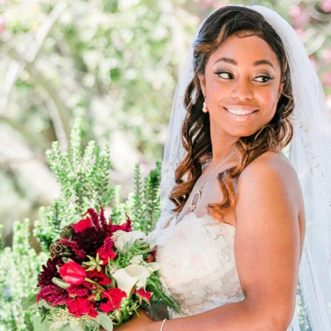 Bride smiling