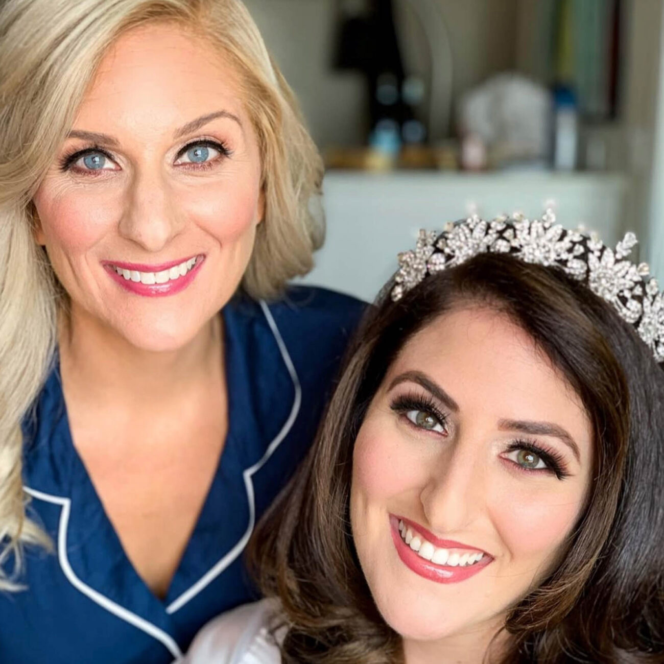Bridal makeup: Women smiling